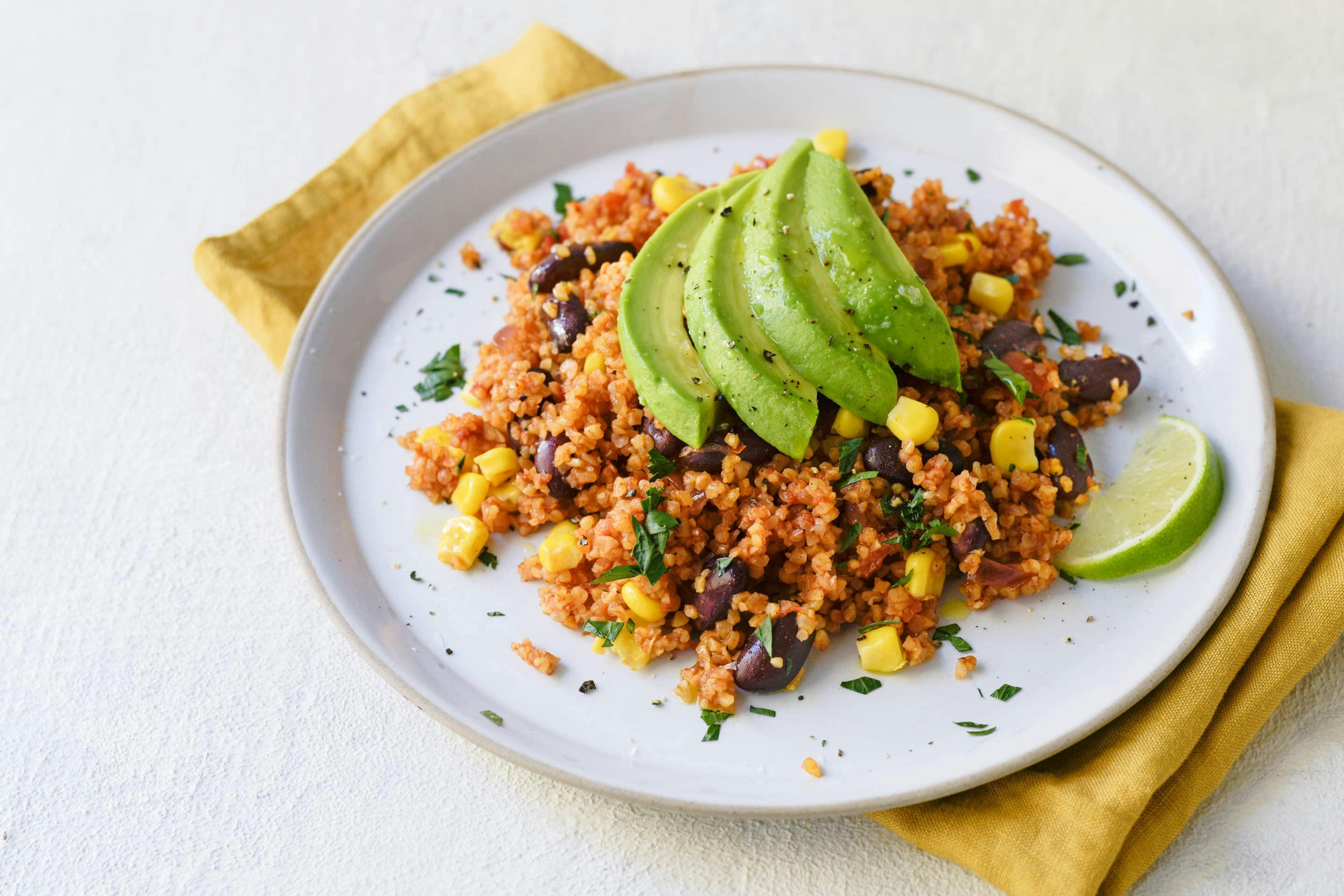 Vegane Bulgurpfanne Bohnen